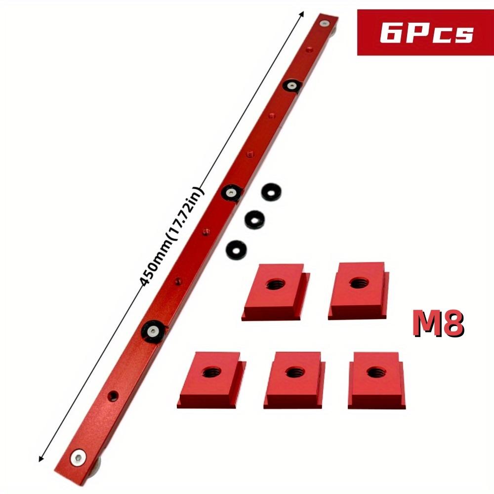 6pcs T Track Miter Bar Slider Kit , Aluminium Alloy T-Slider T Slot Miter Track - Table Saw Gauge Rod T Slot Miter Gauge Slider
