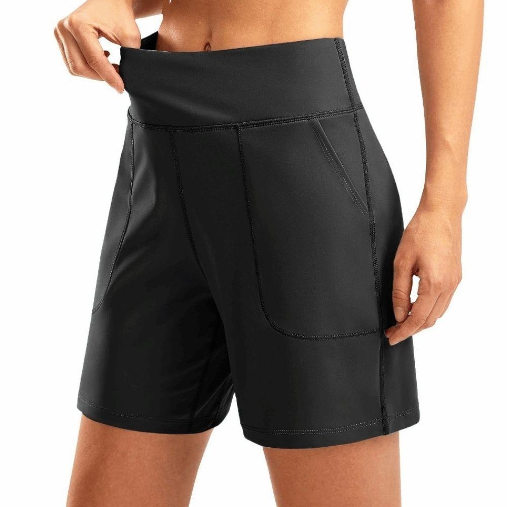 High Waist Sport Shorts Elastic Waist Active Workout Shorts Women Running Shorts  Female