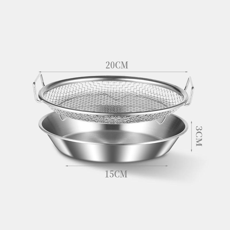 Kitchen Oil Filter Tray Stainless Steel Mesh Frying Drain Pan Strainer Colander Efficient Oil Drainage For Home Outdoor Restaura