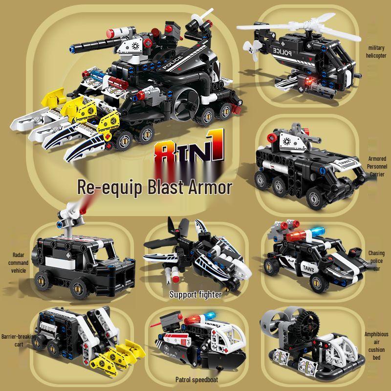 KaiZhi 8-in-1 Armored Vehicle Assembly Model Building Blocks for Boys