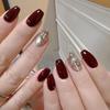 Dicas de Adesivos para Nail Art Cor Vinho Vermelho Dourado com Glitter de Strass