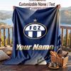 Flannel Blanket FC Zürich Print Custom Name Text Soft Throw for Sofa Bed