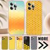 Honey Bee Honeycomb Phone Case for iPhone 17 16 Pro Plus Air 16E 15 14 13 12 11 Max Mini Transparent Cover