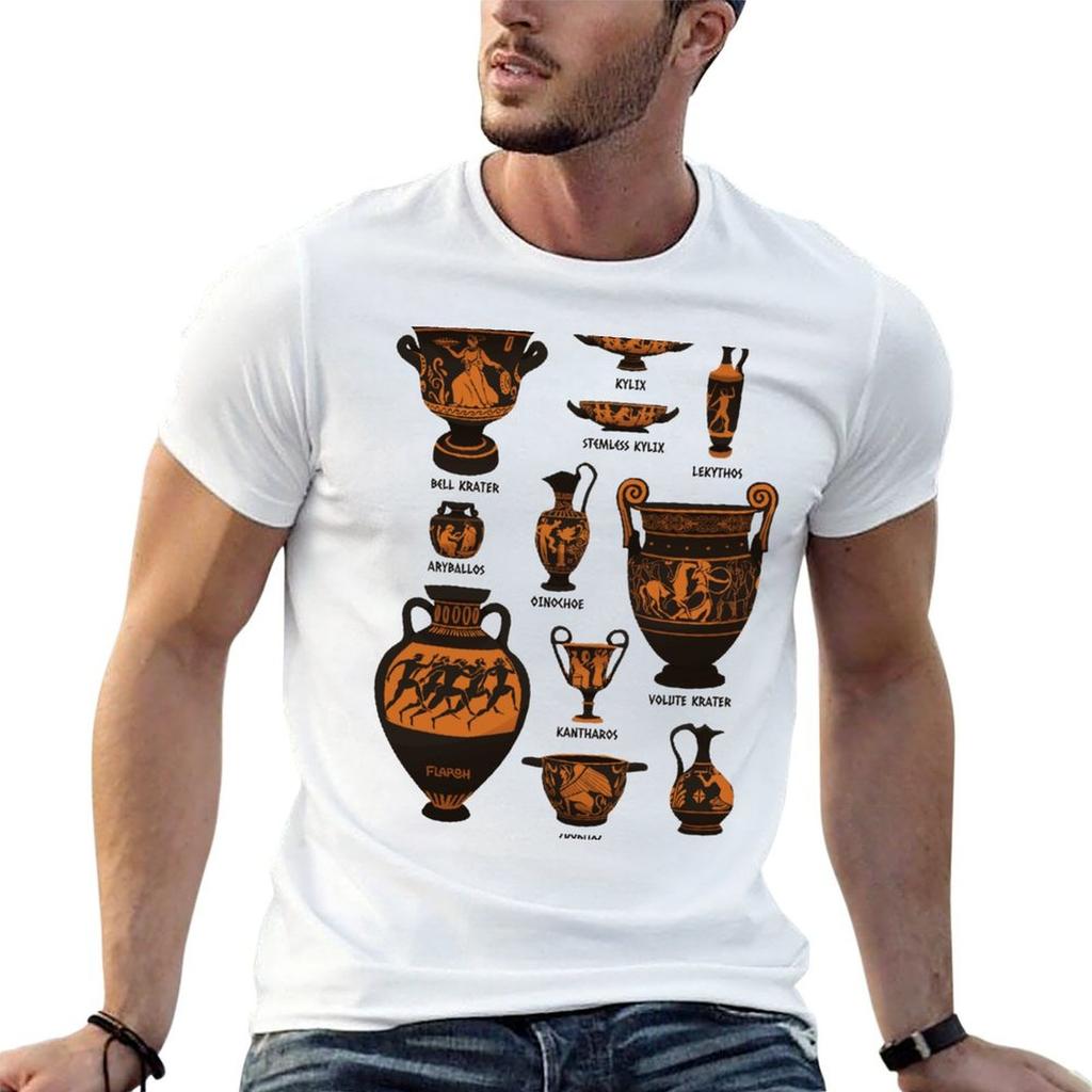 Ancient Greek Pottery T-Shirt t shirts for man cotton funny t shirts for man graphic vintage ma