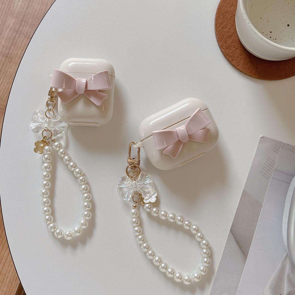 Pink Bow for AirPods Pro1 Apple Bluetooth Wireless 1/1/1 Generation Earphone Cover Cute Pendant