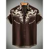 Men's Summer Retro Linen Short Sleeve Shirt HD Natural Floral 3D Printed Shirt Hawaiian Vacation Outdoor Fishing Clothes for Men