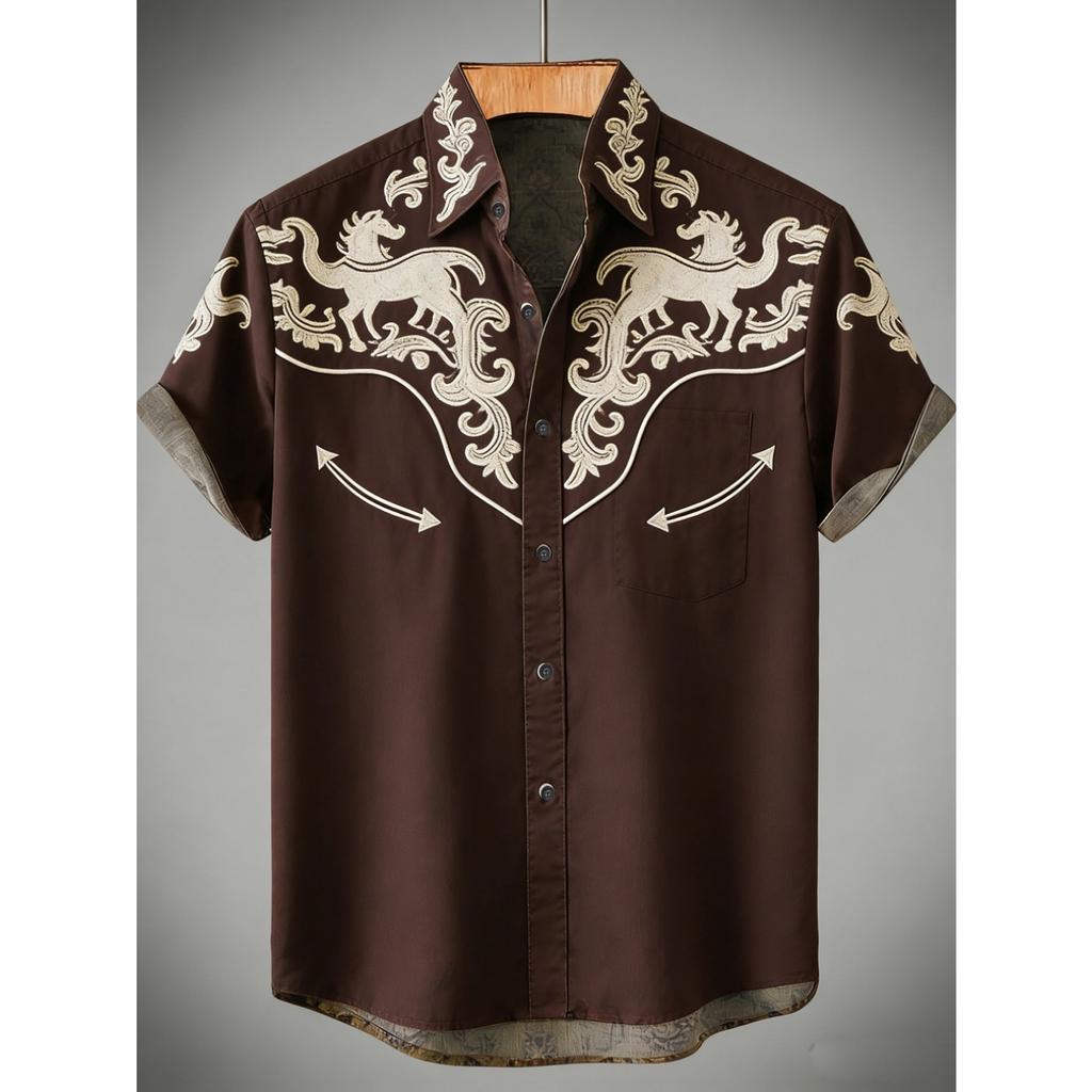 Men's Summer Retro Linen Short Sleeve Shirt HD Natural Floral 3D Printed Shirt Hawaiian Vacation Outdoor Fishing Clothes for Men