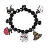 Halloween Crystal Bracelet Bat Pumpkin Spider Pendant Beaded Stretch Bangle Party Jewelry Gift 4pcs