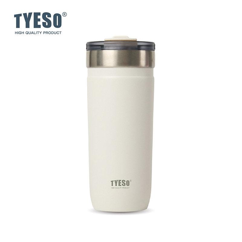 Tyeso 710ml Minimalist Matte Insulated Water Bottle Stainless Steel Portable Tumbler with Straw Leakproof Car Mug for Daily Use