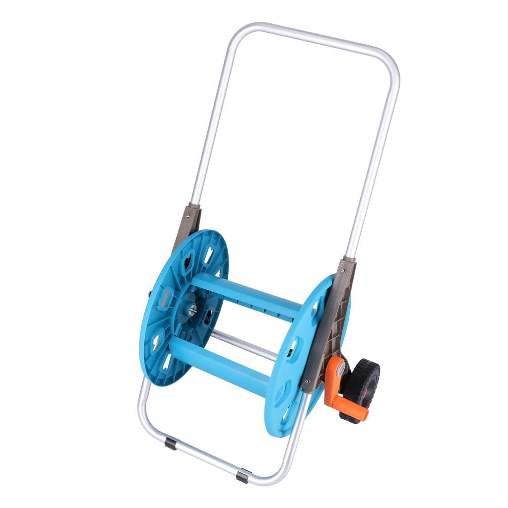 G1/2 Garden Hose Reel Cart Portable Hand Push Type Retractable Water Pipe Storage Cart for 80m Hose