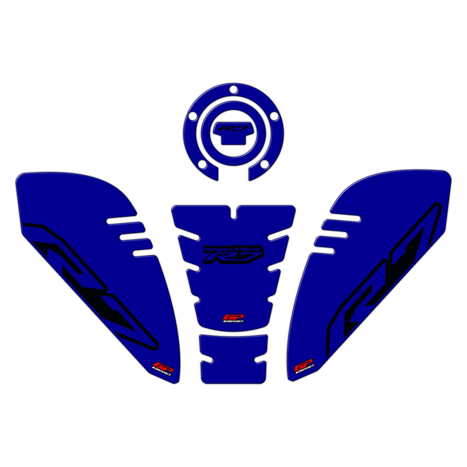 

GP Kompozit Yamaha R7 2021–2024 Uyumlu Tank Pad Seti Mavi
