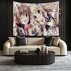 Tapisserie Kawaii Anime Filles de Service Esthétique Rose Accrochage Mural Stuff Cool pour Chambre Tissu d'Arrière-Plan pour Chambre à Coucher Dortoir Cutecore Room
