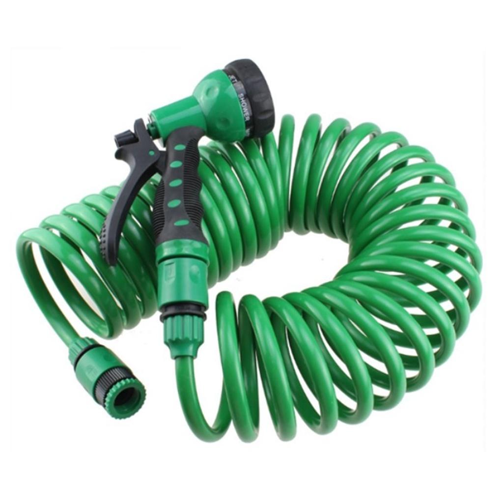 7.5M/15M/30M Garden Water Hose Retractable Coil Magic Flexible Car Cleaning Spring Pipe Plastic Hose Plant Watering With Spray Guns ABS+EVA
