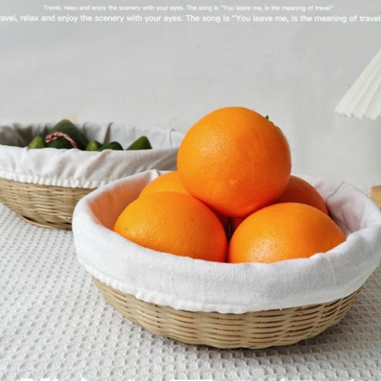 Large Bamboo Rattan High-Foot Steamed Bun & Snack Basket - Finely Woven, Multi-Purpose Household Kitchen Fruit & Vegetable Wash Basket, Round Design