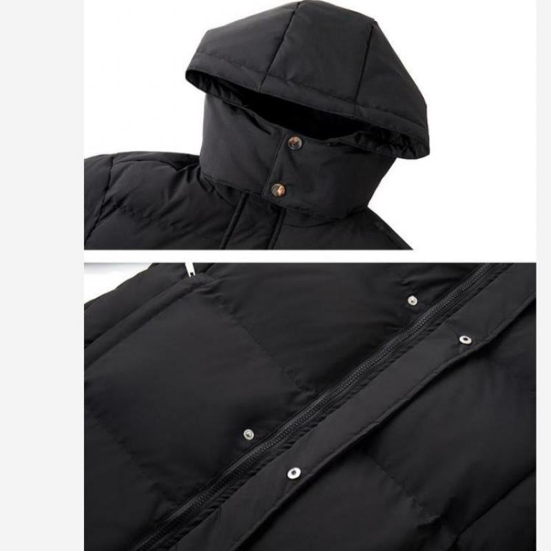 Zimní módní péřová vycpaná bunda pro ženy Dlouhý tlustý svrchní kabát s bundou s kapucí