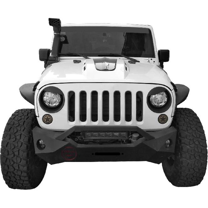 Hooke Road Wrangler Headlight Cover Bezels Trim Matte Black Accessories For 2007-2015 Jeep JK Wrangler & Unlimited - Pair