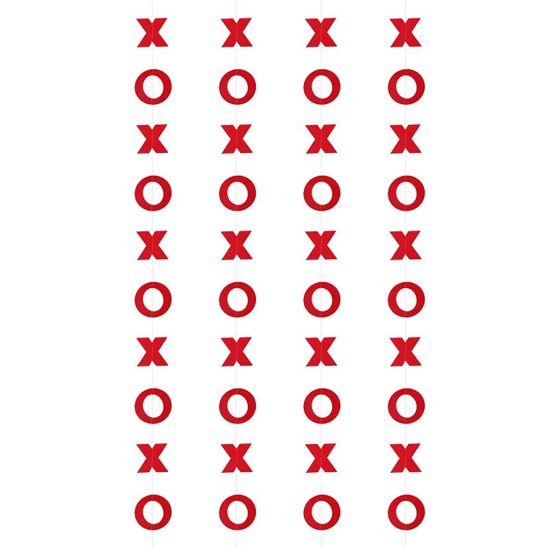 Red Pink Heart Garland String Valentines Day Decoration Wedding Anniversary Home Wall Hanging Paper Banner Flag Birthday Party