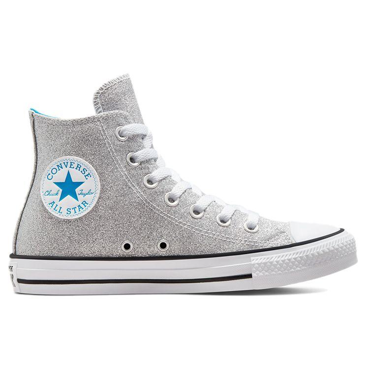 Converse Chuck Taylor All Star Semišové Vysoké Top Ležérní Plátěné Boty Dámské Tenisky Šedá Stříbrná 572046C