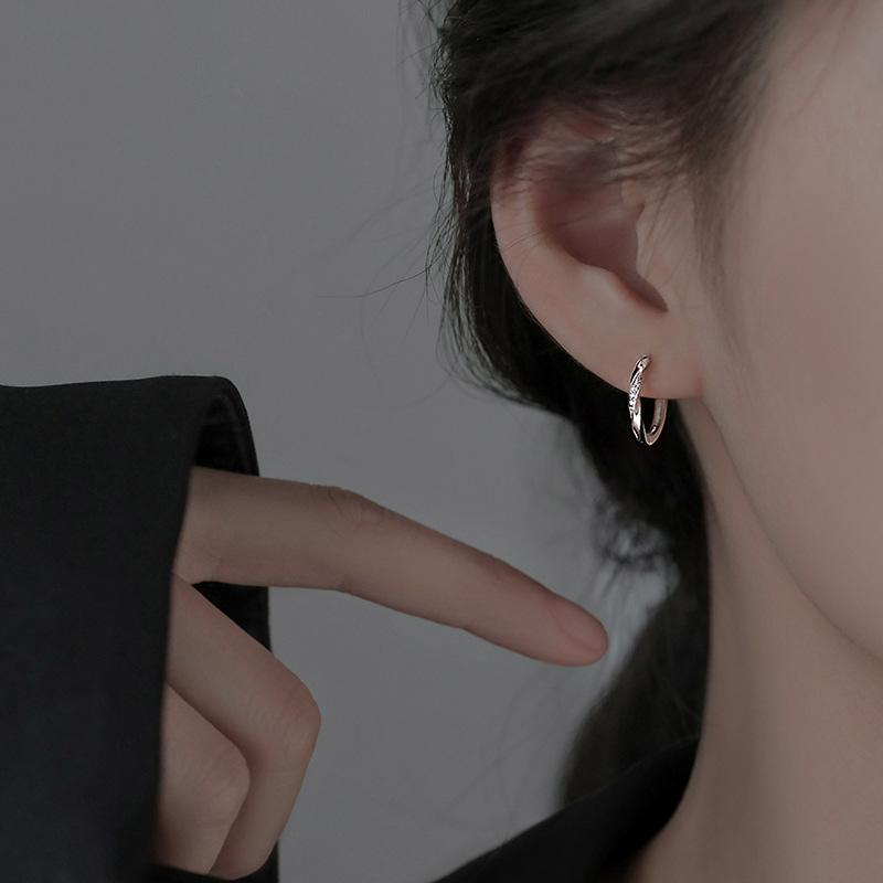 925 Silver Sparkling Zircon Round Hoop Earrings For Women Party Classic Fine Jewelry Light Luxury Geometric Accessories