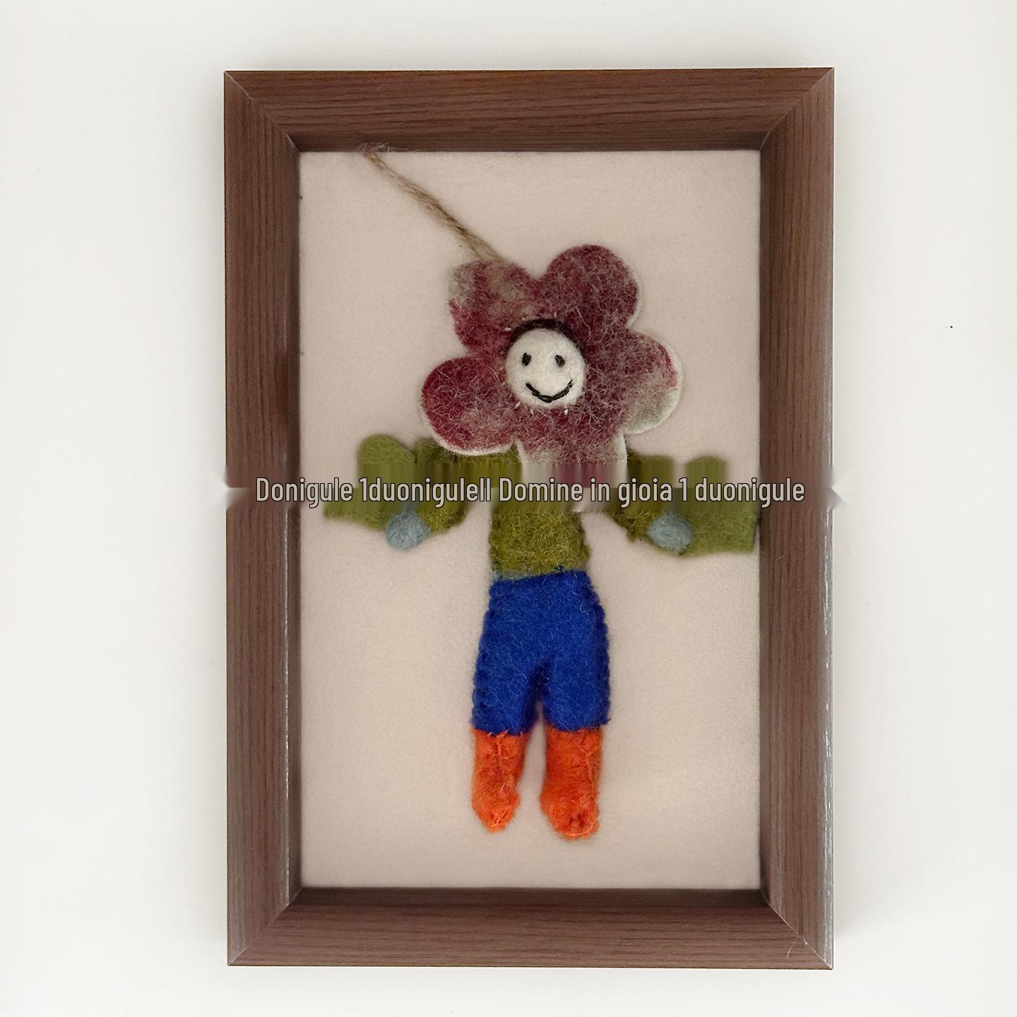 Дони Гуле Ручная работа Шерстяная войлочная Цветочная кукла Брелок для ключей Сумка Шарм Украшение Approx. 14cm