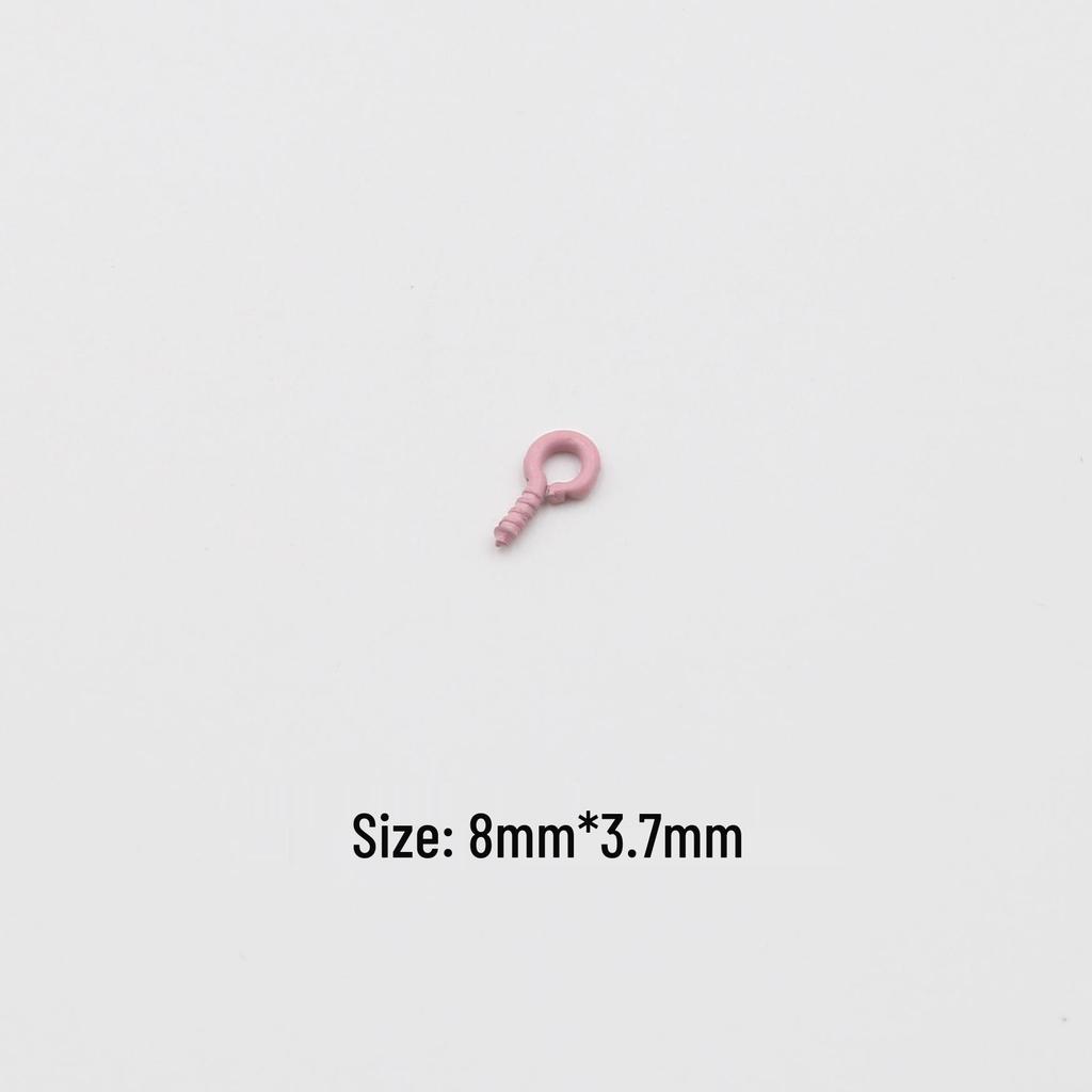 DIY Colored Ram Horn Hook Jewelry: Pearl Screw Nails & Threaded 9-Shaped Pendant Accessories