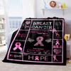 1PC Breast Cancer Awareness Pink Ribbon Throw Blanket Soft Comfortable All Seasons Perfect Sofa Office Travel Home Gift Idea