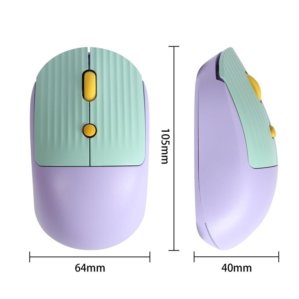 [Type-C Rechargeable, Ultra-Quiet] 2.4GHz USB Wireless Mouse, Rechargeable, Quiet, with 3 DPI Settings, Stylish, Colorful, Energy-Saving, Compact,