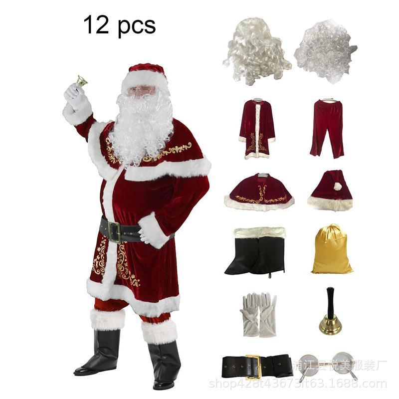 Costum Crăciun Adult Costum Crăciun Copii Bărbați Costum Crăciun Costum Moș Crăciun Costum de Performanță