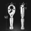 2-in-1 Mini Dual Head Stubby Ratchet Handle 1/4'' Drive Finger Ratchet Spanner Two Screwdriver Bits Repair Hand Tool