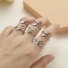 Stainless Steel Heart-Shaped Initial Ring for Women - Fashionable, Adjustable, In Stock