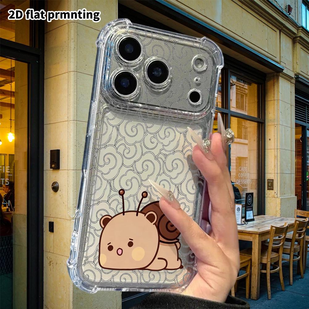 Phone Case: 2D Flat, Suitable for iPhone 18 17 16 15 14 13Pro Transparent Corner Protection Case, Spiral Snail Shell, Christmas and Halloween Gifts