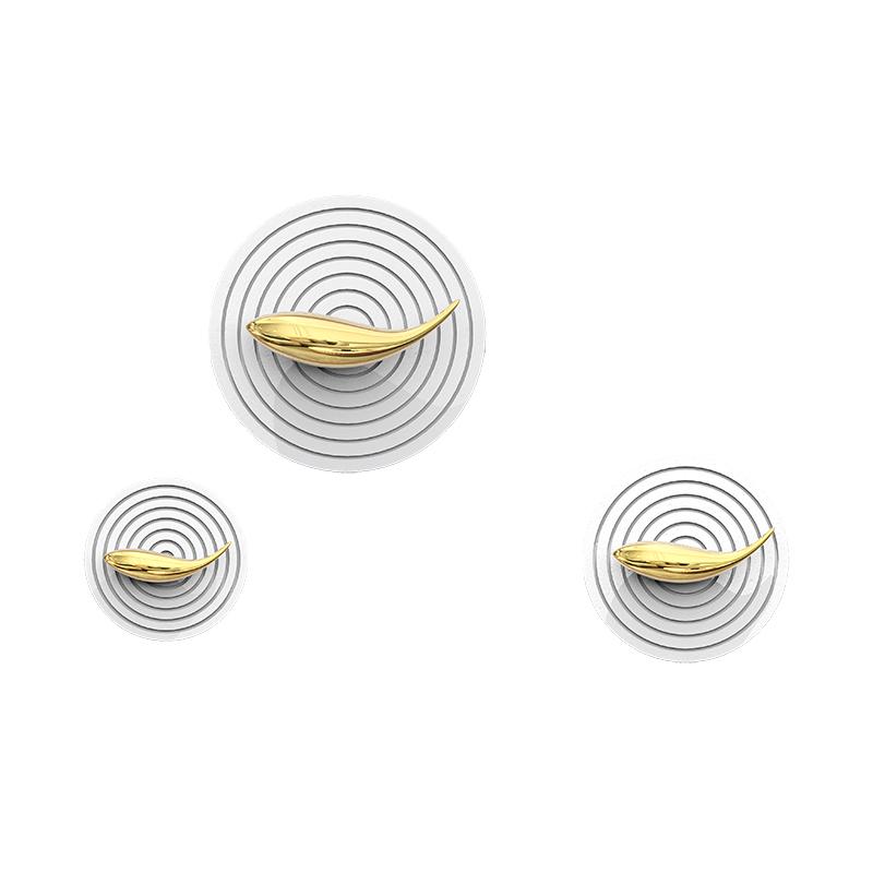 Creative Gold Plating Stereo Fish-shaped Wall Hanging Wooden Tray Abstract Fish-shaped Wall Hangings Background Wall Decoration