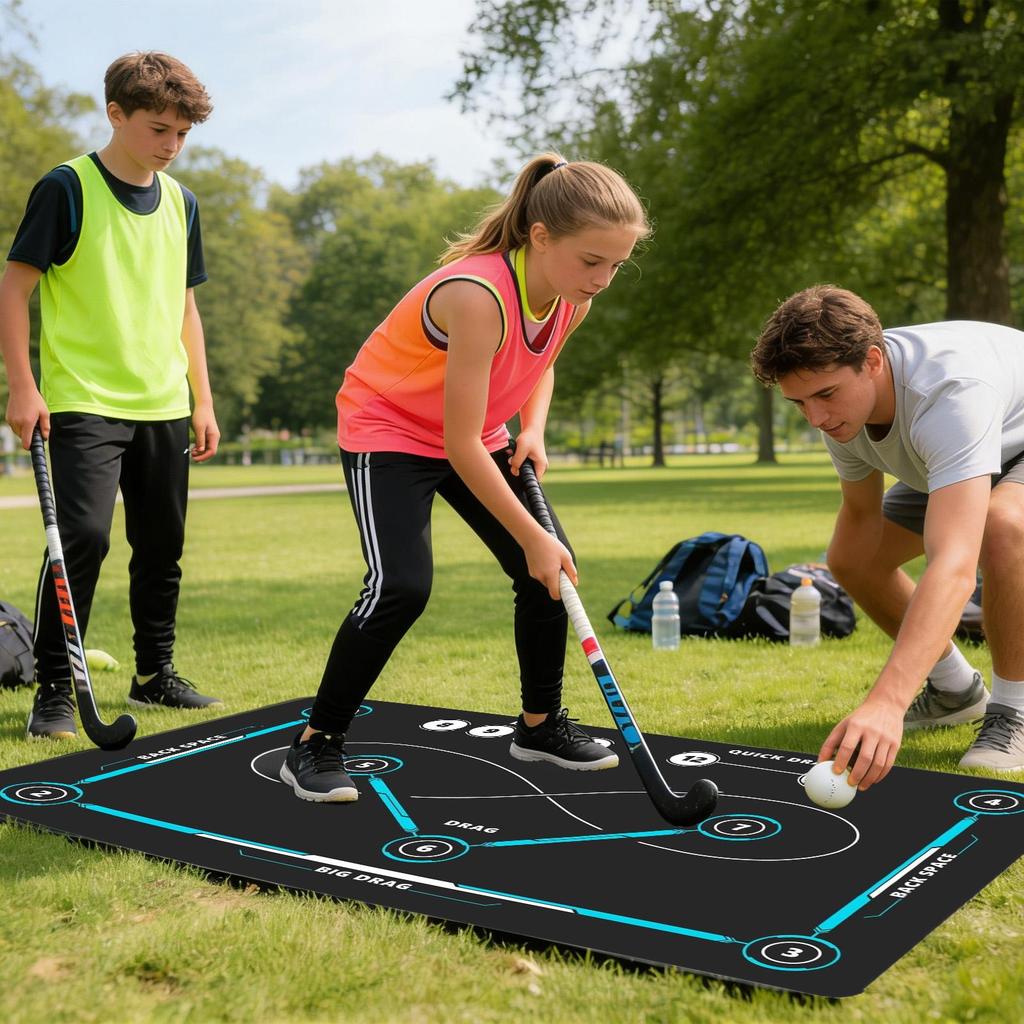 Hockey Training Mat Indoor Outdoor Quiet Non-Slip Large Dribbling Board Stickhandling Pad Training Equipment For Soccer Hockey