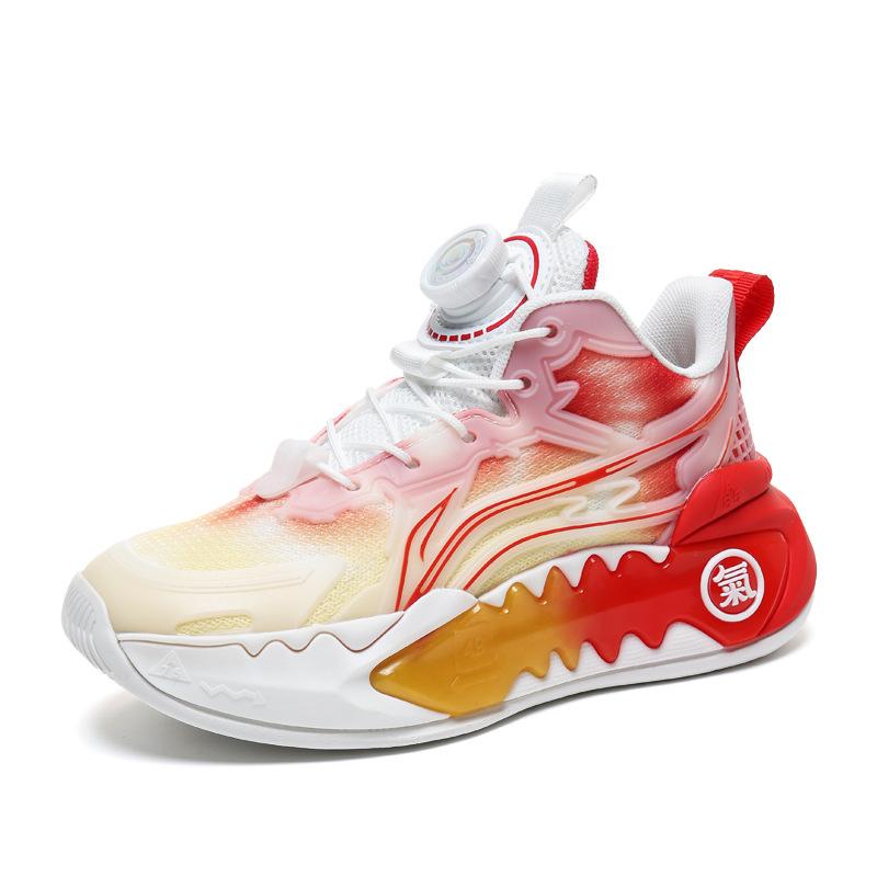 Boys shoes 2025 spring and autumn mesh breathable children's rotating buckle boys sports shoes basketball shoes boys school running shoes