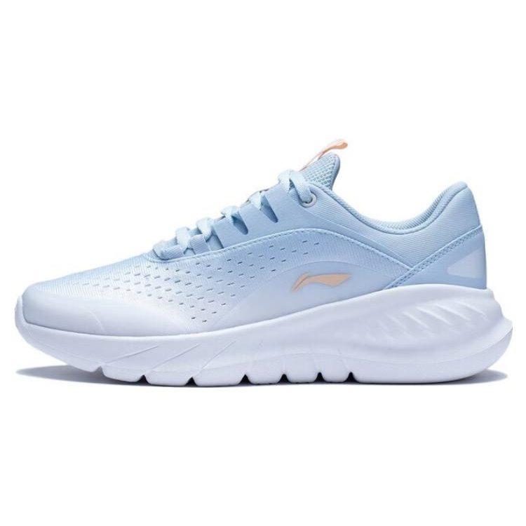 Li Ning EazGo Easy Adaptability Abrasion Resistant Breathable Low top Running Shoes Women's Blue White ARST036-3