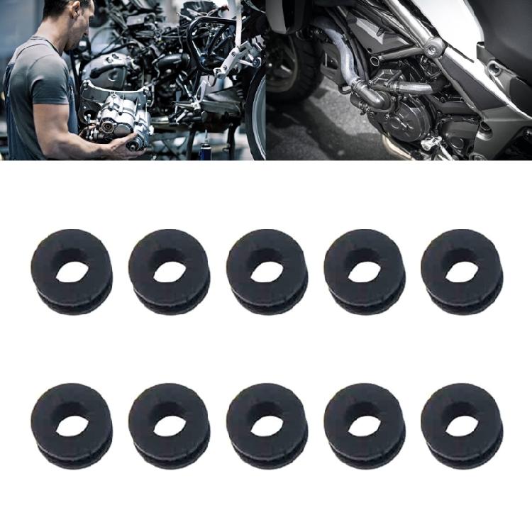 10x Rubber Side Cover Grommets Upper Tail Lower Middle Fairings Rings Nuts