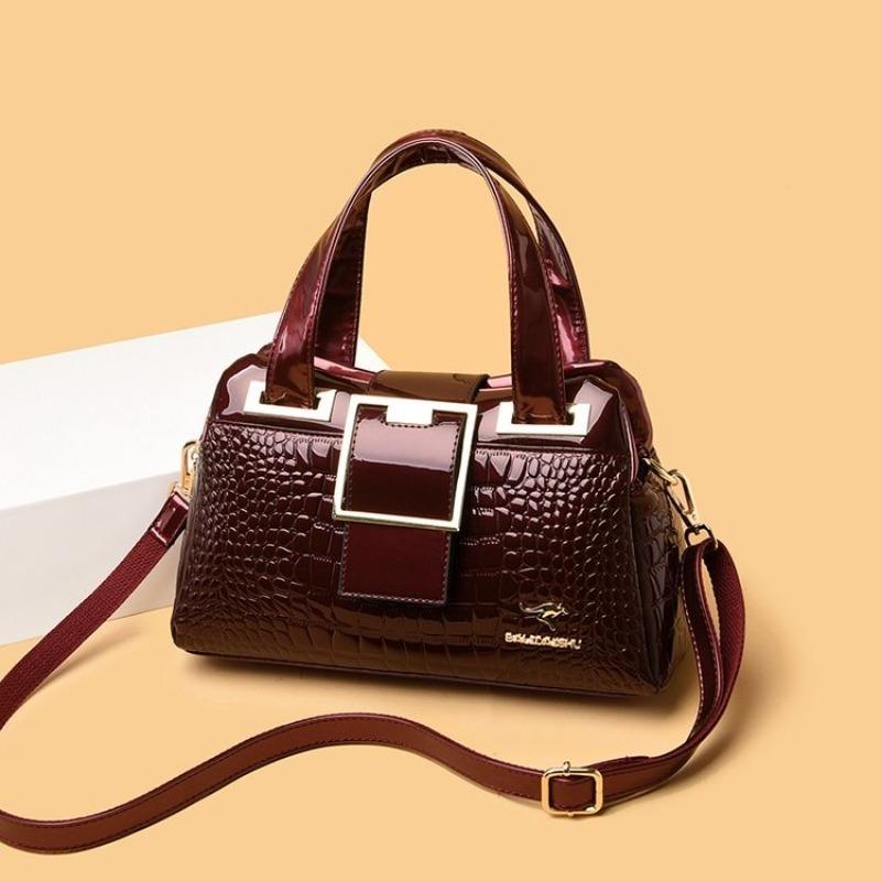 2 Layer Large Capacity Tote Bag Luxury Handbags Women Bags Designer Crocodile Pattern Ladies Boston Shoulder Bag High Quality