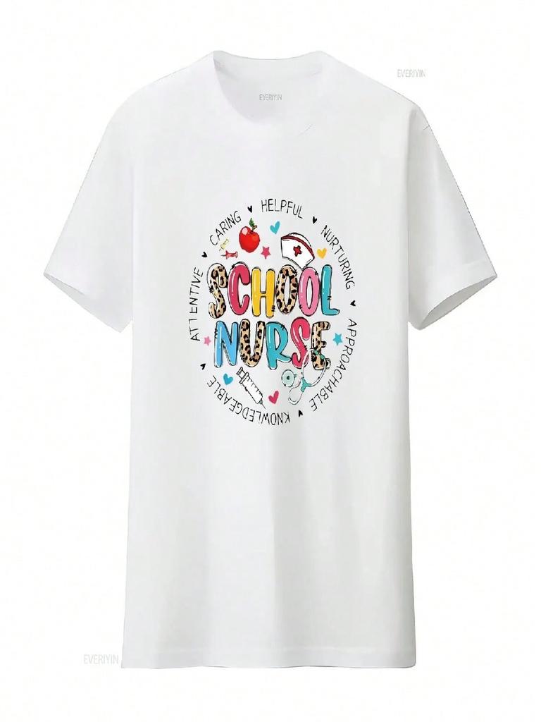 School Nurse Appreciation Back To For Women T Shirt Vintage Washed Unisex Graphic Breathable Stretched Slightly Soft Versatile