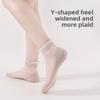 5 Pairs Female Spring Flower Edge Crystal Stockings Thin Summer Sweat Absorption Tube Female Stockings Glass Stockings