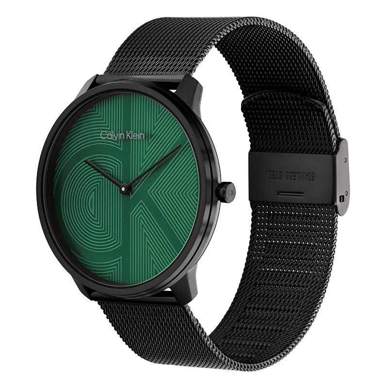 CALVIN KLEIN watch quartz movement steel strap 40mm green dial unisex 25300013