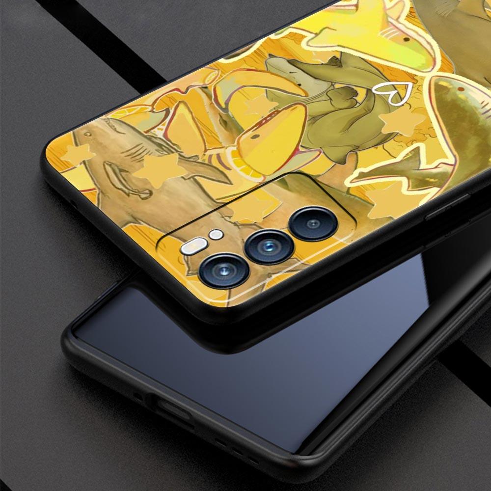 Seaside Sharks Pattern Phone Case For Oppo A17 A31 A54 A57 A78 A79 A98 Find X5 X6 Reno 6 7 8 10 11 12 13 F Pro 5G Soft TPU Cover
