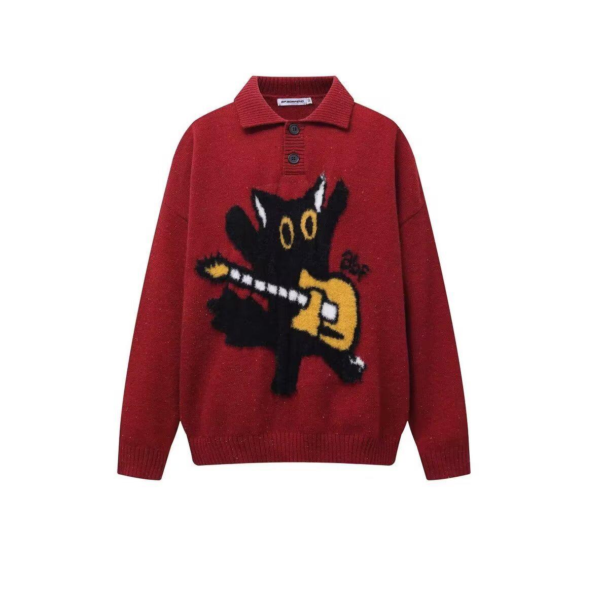 2025 Autumn Women s Loose Lapel Wool Sweater - Trendy, Versatile, Unisex Knitwear Base Layer. Large