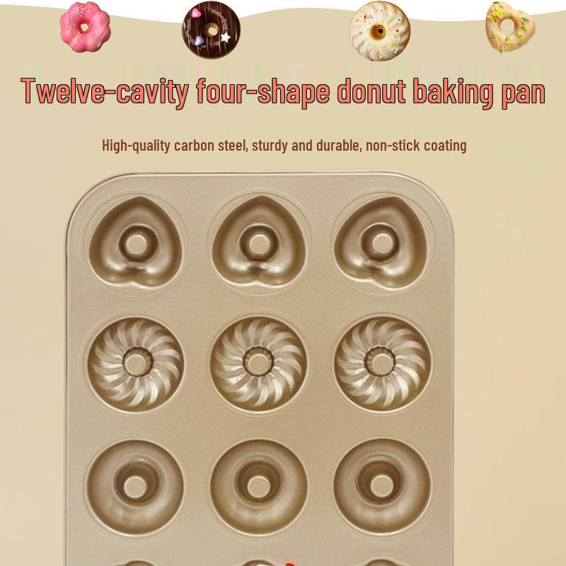 Gold Non-stick 12-Cavity Heart & Flower Bundt Cake Pan