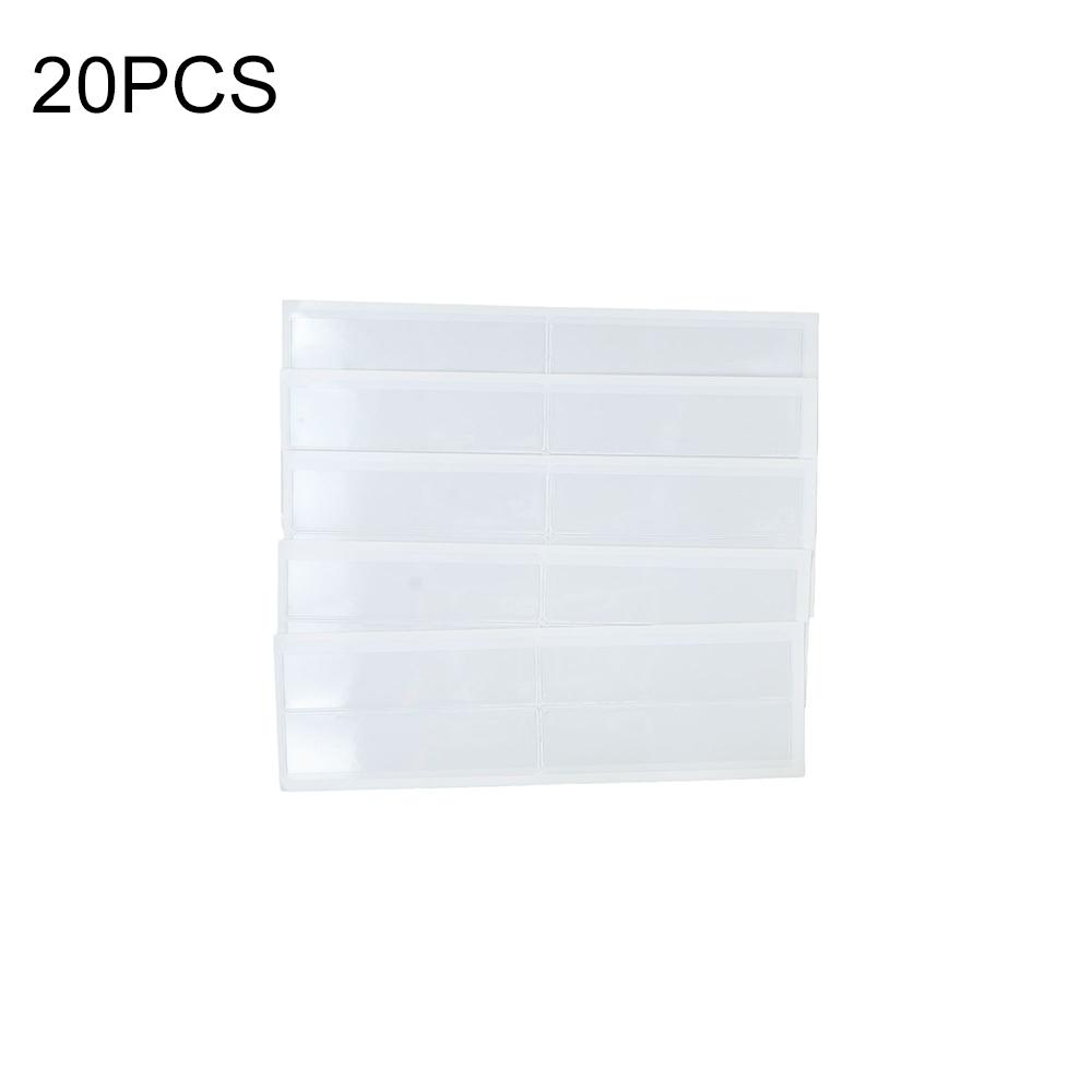 20pcs Plastic Tag Pockets Clear Self-Adhesive Label Holders Small Transparent Index Card Pockets Identification Card