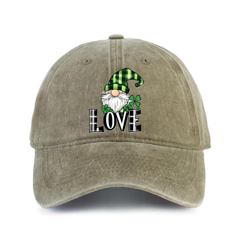 Gnome Shamrock Love St Patrick Day Baseball Cap Polyester Casual Adjustable Vintage Hat Unisex Outdoor