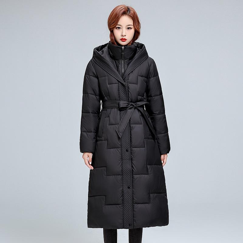 2025 Winter Down Cotton Coat Large Size Over Knee Long Cotton-padded Coat Women Fashionable Cotton-padded Coat