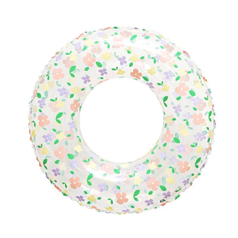 Children's and Adult Crystal Inflatable Swimming Ring with Double Airbag, Underarm Support, and Thickened Single Layer Design