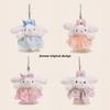 Eared Rabbit Fallen Plush Pendant Lolita Jk Doll Floral Plaid Skirt Design Bow