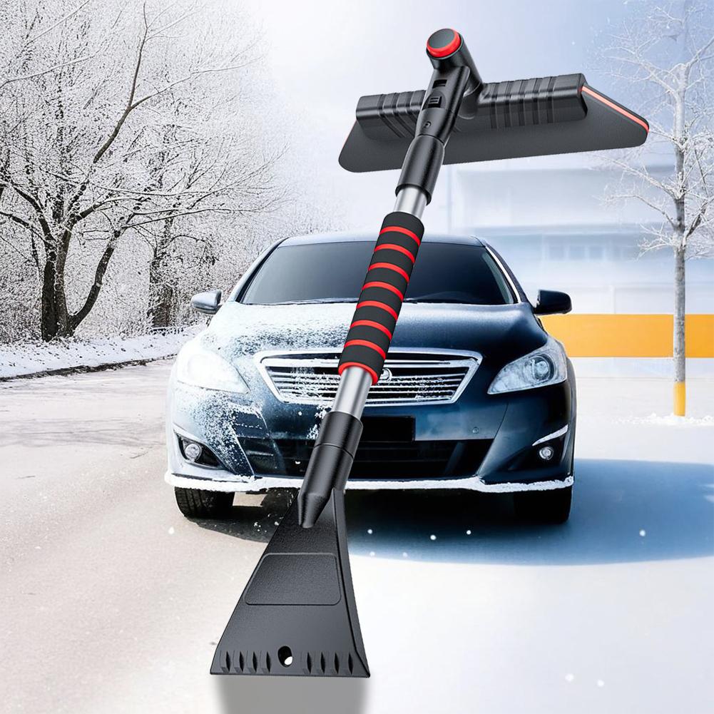 2 In 1 Extendable Ice Scraper Multifunctional Car Snow Shovel Ergonomic Handle Detachable Snow Brush for Car Vehicle Snowmobiles
