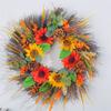 Good-Pine Cone Sunflower Wreath Fall Decor Wreath Outdoor Wreath Wreaths For Front Door For Porch Farmhouse Home Decor 40Cm